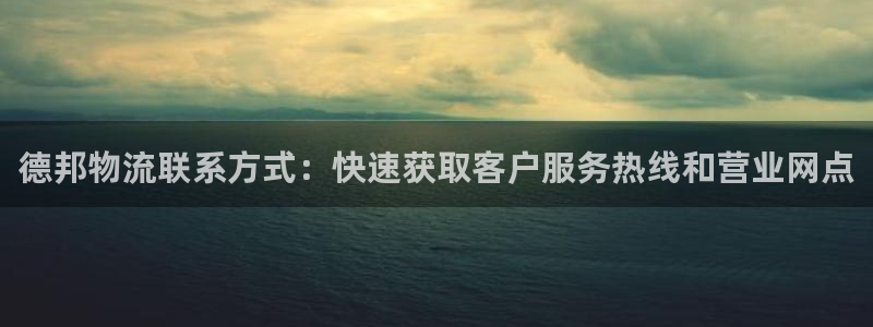 28圈网赌有什么风险：德邦物流联系方